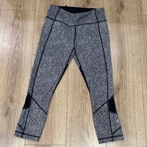Lululemon Athletica Pace Rival Crop Leggings Scatter Star Black Womens Size 4